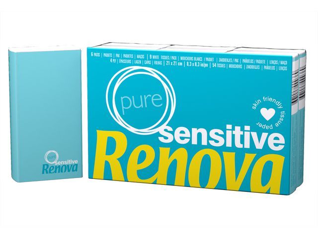 Renova Sensitive Gevouwen Zakdoekjes - Wit