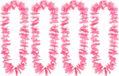 Boland Hawaii krans/slinger - 4x - Tropische kleuren roze - Bloemen hals slingers