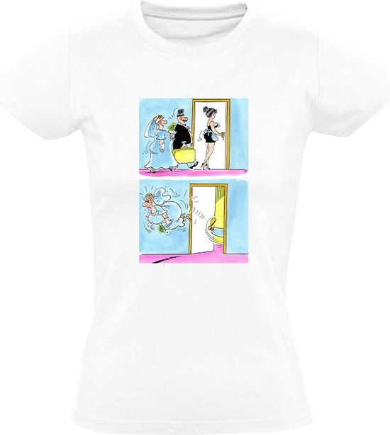 Sol's Bruiloft Dames T-shirt - Wit - Katoen - Maat L