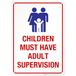 Kinderen SIGO SIGNS Kinderen moeten toezicht voor volwassenen hebben, zwembadbord 10 x 14 roestvrij aluminium UV-bedrukt