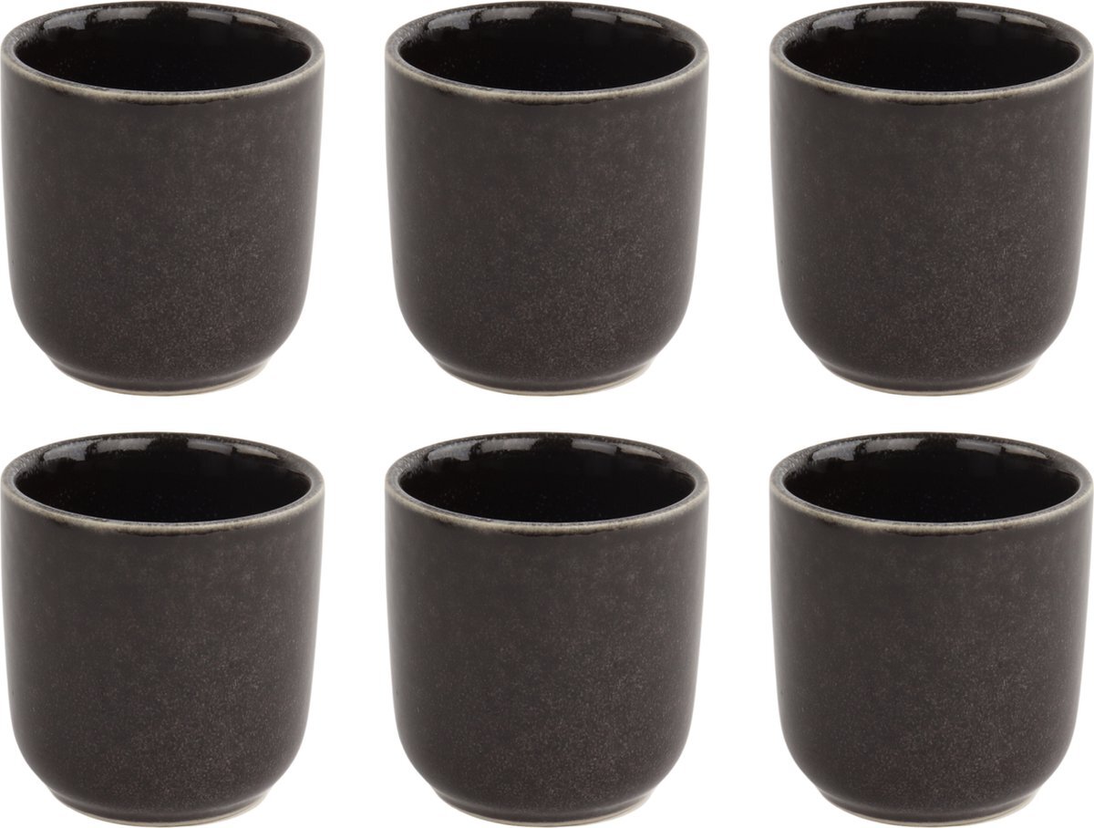 Orange85 Koffiekopjes - Espresso Kopjes - Set van 6 - 100 ml - Zwart