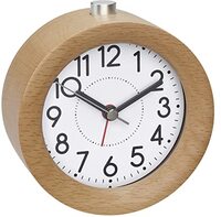 TFA Analoge wekker van hout, 60.1039.05, stil uurwerk, van beukenhout, alarm met snooze-functie, bruin