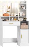 HOMCOM Kaptafel 80x40x135cm Kunststof Wit