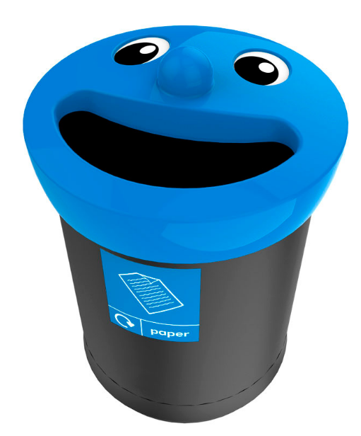 Vepa Bins Smiley face afvalbak, 52 liter, zwart/blauw, VB 719464