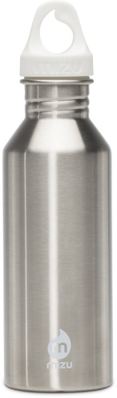 Mizu M 5 Drinkfles with White Print White Loop Cap 500 ml zilver 2018 BPA vrije Bidons grijs