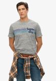 Superdry Terrain Striped Logo T-shirt Man Manche Courte Gris M