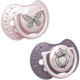 LOVI Botanic Babyfopspeen set van 2, vanaf 18 maanden, siliconen, BPA-vrij, roze