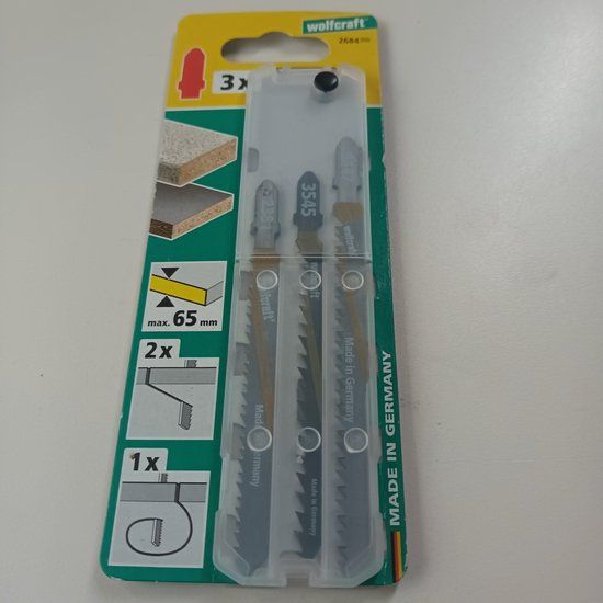 wolfcraft - Projectset decoupeerzaagbladen voor keukens, 3-delig, T-schacht