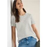 cecil Shirt met korte mouwen, ronde hals en structuur