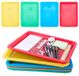 Inovra - Zandtray 4 Stuks - Affichage en plastique - Activité multicolore - Organisateur empilable - 34x25x2,5 cm - Parfait pour l'artisanat - Plateau d'art