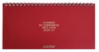 ADDITIO Tafelplanner met maandoverzicht, compacte maandplanner, 21 x 10 cm, 48 pagina's met kalender en notities, dubbele spiraalbinding, 100 g munkenpapier, bureauorg, rood, Spaans