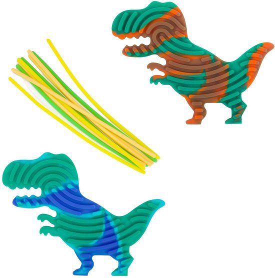 Top1Toys Toi-Toys Curly Board Figurenplaat Dino met Slierten, 13dlg.