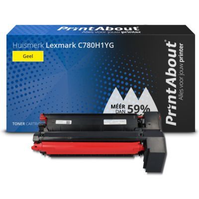 PrintAbout Huismerk Lexmark C780H1YG Toner Geel Hoge capaciteit