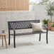 Home Discount Garden Vida Stalen Tuinbank, Roosterstijl Ontwerp 3-zits Tuinmeubilair Zitplaatsen Park Patio Seat