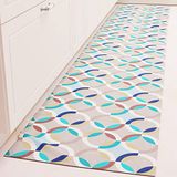 PETTI Artigiani Italiani - Tapijt voor keuken, loper voor keuken, antislip, wasbaar 52 x 140 cm, design cirkel blauw 100% Made in Italy