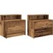 Table de chevet avec tiroir 2 pcs meuble de chevet table de nuit vieux bois 51x31x47 cm
