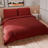PETTI Artigiani Italiani - Dekbedovertrek voor eenpersoonsbed, dekbedovertrek en kussenslopen van microvezel, effen, okergeel, 100% Made in Italy