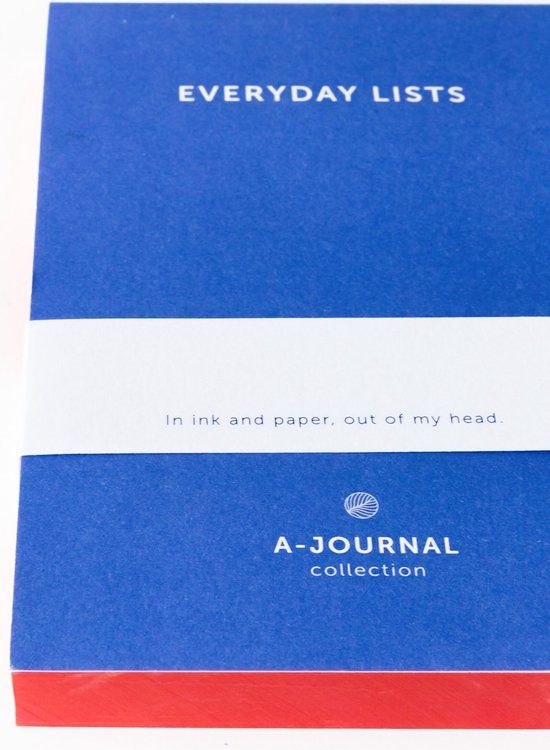 A-Journal Lijstjes Kladblok - Blauw - 12 x 17 cm - 160 Pagina's - Lijn - Verlijmd