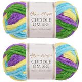 Utopia Crafts Cuddle Ombre Super Chunky chenille garen voor breien en haken (tropische bries, 2 x 100 g)