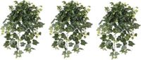 Shoppartners Hedera Helix Kunstplant - 3x - 65 cm - klimop - groen - UV en weerbestendig