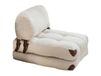 Fauteuil convertible en tissu teddy beige