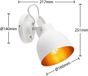 Lindby Wandlamp 1 Licht Staal H: 25.1 cm E27 Wit, Goud