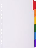 Exacompta 20x Tabbladen karton 160g - geplastificeerde gekleurde tabs + index - 6 tabs - A4 - Wit - 2306E