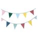 Guirlande de fanions en tissu, coton bio GOTS, couleurs assorties, grand drapeau, 6,5 mètre
