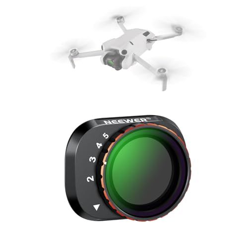NEEWER Variabele ND-filter compatibel met DJI Mini 4 Pro, ND2-32 1-5 stops snap-on multicoated HD optisch glas metalen slank frame drone cameralens accessoires voor fotografie video-opname