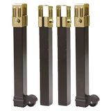 Amig - Set van 4 bedframepoten - Vierkant en staal - Zwart - Hoge weerstand - 2 vaste poten en 2 poten met wielen - 270 x 30 x 30 mm