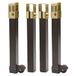 Amig - Set van 4 bedframepoten - Vierkant en staal - Zwart - Hoge weerstand - 2 vaste poten en 2 poten met wielen - 270 x 30 x 30 mm