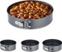 Merkloos Relaxdays Springvorm, Set van 4, Ø 18, 20, 22, 24 cm, RVS, Taartvorm met Antiaanbaklaag, Ronde Bakvorm, Antraciet