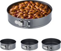 Merkloos Relaxdays Springvorm, Set van 4, Ø 18, 20, 22, 24 cm, RVS, Taartvorm met Antiaanbaklaag, Ronde Bakvorm, Antraciet