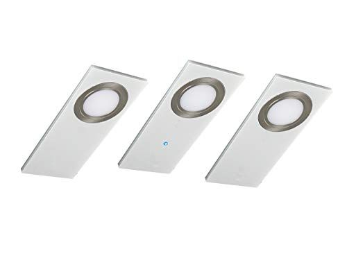 Evotec PANO-CF A LED Onderbouwlamp - Set van 3 - Wit - 2700K - 12W - Touch Dimmer