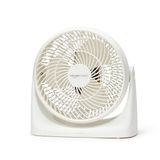 Amazon Basics draagbare bureauventilator, 18 cm, geluidsarme koeling, 3 snelheden, hoek instelbaar met 90°, wit