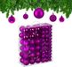 Relaxdays kerstballen set van 138 kunststof paars