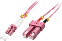 Lindy 46361 Glasvezel kabel 2 meter LC SC OM4 Roze