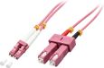 Lindy 46361 Glasvezel kabel 2 meter LC SC OM4 Roze