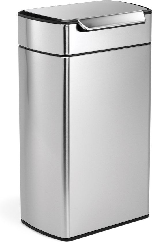 Simplehuman Touch Bar Prullenbak - 40 Liter - RVS - Zilver