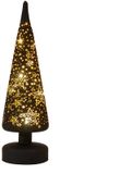 Annas Collection Kerstboompje glas met sterren 10led warm wit 30x9 cm
