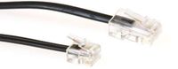 ACT TD5308 Zwarte Platte Telefoonkabel | RJ11 en RJ45 connectoren | Zwart | 3 meter