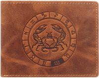 Greenburry Vintage Lederen Heren Portefeuille Met Kreeft Sterrenbeeld