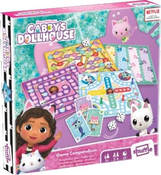 Gabby's Dollhouse Game Compendium - Spellenverzameling - Meer dan 20 bord- en dobbelspellen - Shuffle - 4+ jaar