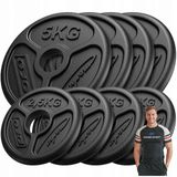 Marbo Sport - Olympische halterschijven set - 30 kg - Gietijzer - Zwart