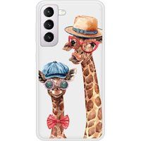 Samsung Galaxy S21 Funny girafe Verstevigd hoesje met sublimatie bedrukking