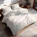 GAMUSI Dekbedovertrekset 100% Katoen – Lichtgrijs – 144 thread count (TC) katoen voor zacht en ademend slaapcomfort – Drukknoopsluiting 240 x 220 cm + 2 Kussenslopen