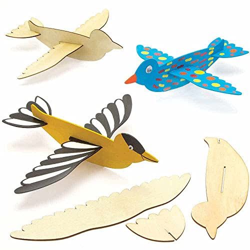 Baker Ross FC704 Wooden Glider Planes - Pack of 8