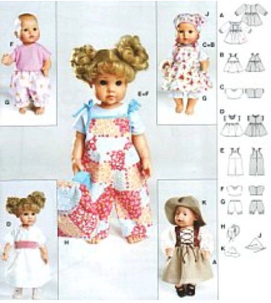 Burda Naaipatroon 8308 - Poppenkleertjes in variaties