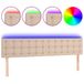 VidaXL Hoofdbord met LED Cappuccino Kunstleer 200x5x78/88 cm