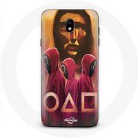 Maniacase Hoesje voor Samsung Galaxy J7 2017 Inktvis Spel Maskers Driehoek vierkant en Cirkel tekening